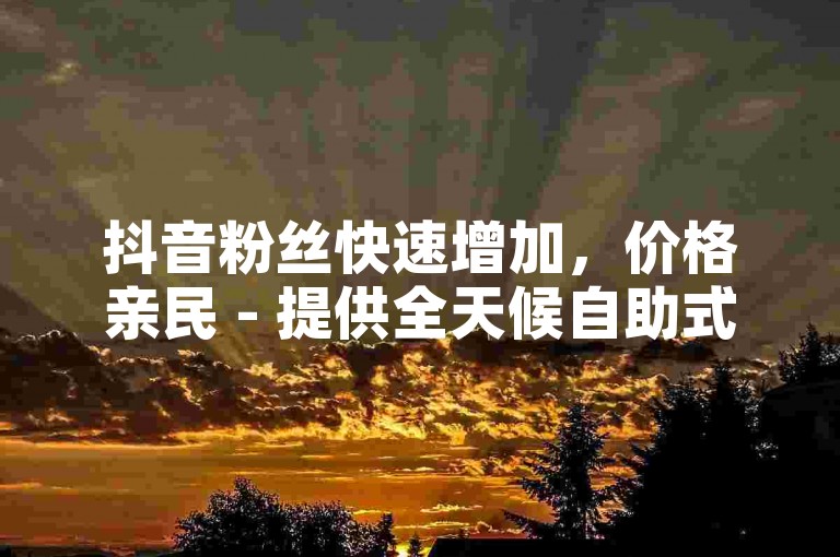 抖音粉丝快速增加，价格亲民 - 提供全天候自助式代刷服务。