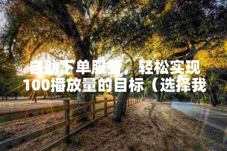自助下单服务，轻松实现100播放量的目标（选择我们的服务，让100播放量变得简单）。