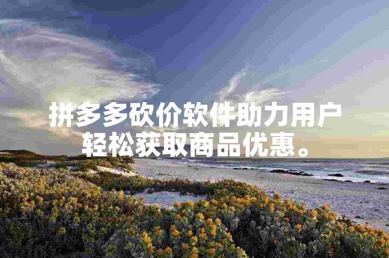 拼多多砍价软件助力用户轻松获取商品优惠。
