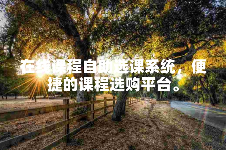 在线课程自助选课系统，便捷的课程选购平台。