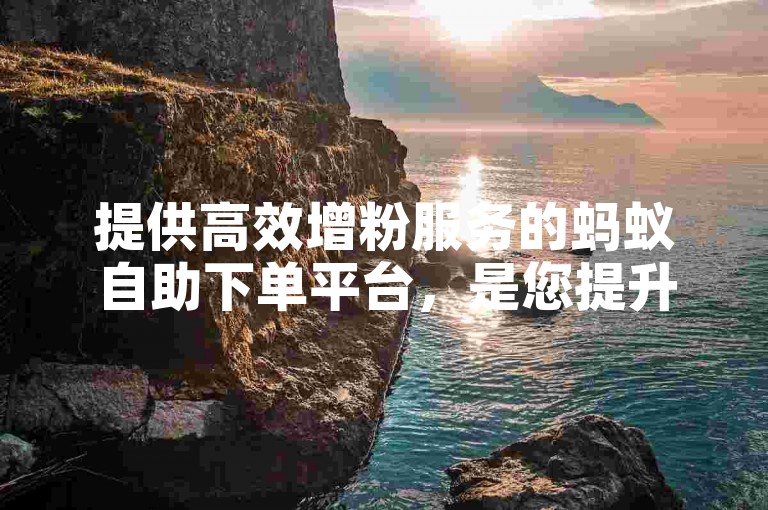 提供高效增粉服务的蚂蚁自助下单平台，是您提升ks业务影响力的理想选择。