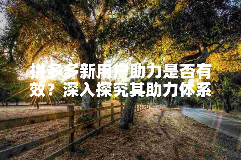 拼多多新用户助力是否有效？深入探究其助力体系。