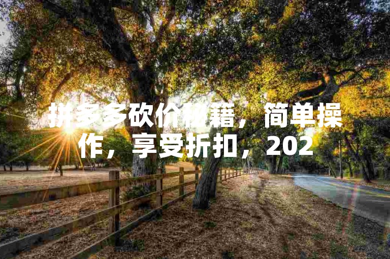 拼多多砍价秘籍，简单操作，享受折扣，2025省钱宝典。