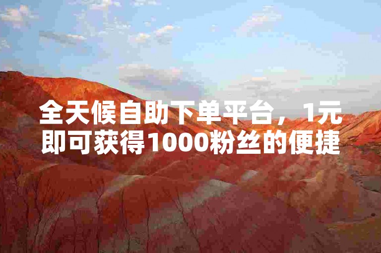 全天候自助下单平台，1元即可获得1000粉丝的便捷服务。