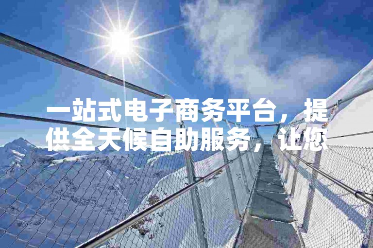 一站式电子商务平台，提供全天候自助服务，让您轻松在线完成购物下单。