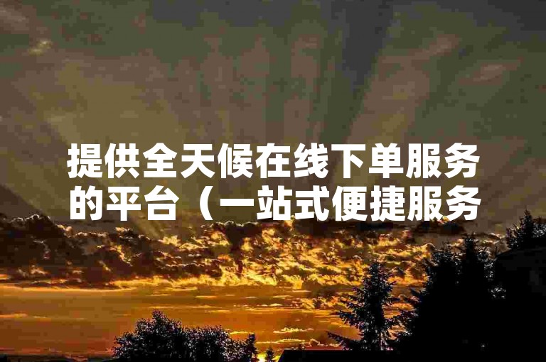 提供全天候在线下单服务的平台（一站式便捷服务平台-随时满足您的需求）。