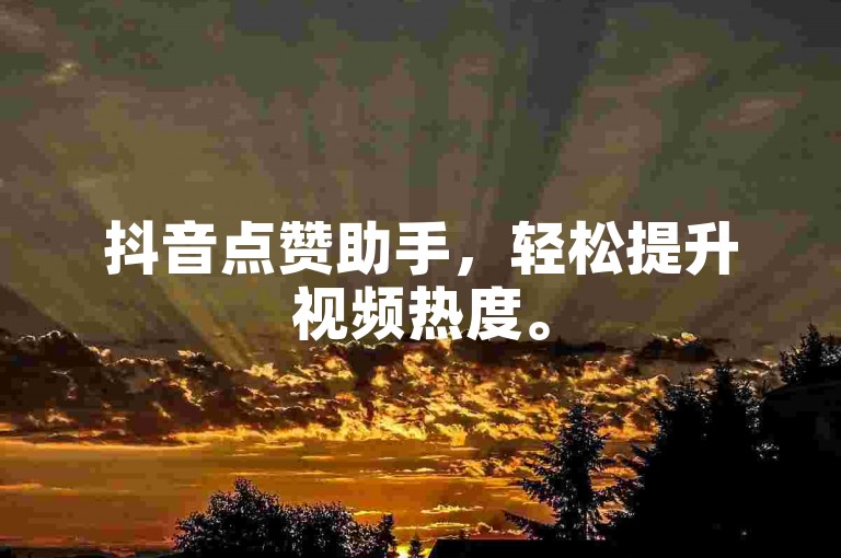 抖音点赞助手，轻松提升视频热度。