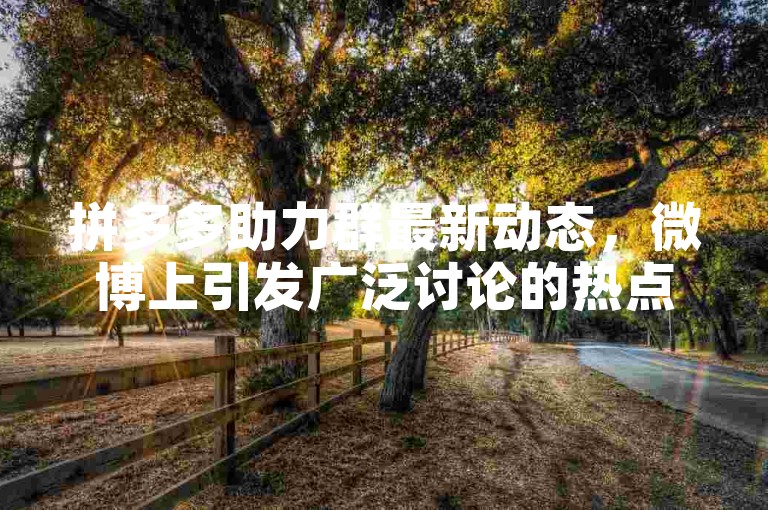 拼多多助力群最新动态，微博上引发广泛讨论的热点话题。