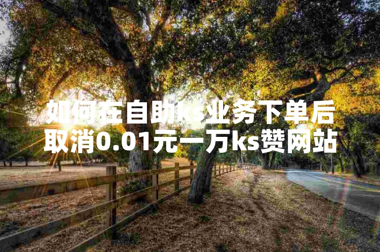 如何在自助ks业务下单后取消0.01元一万ks赞网站的订单？