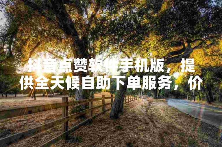 抖音点赞软件手机版，提供全天候自助下单服务，价格优惠。