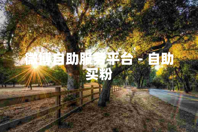 微博自助服务平台 - 自助买粉