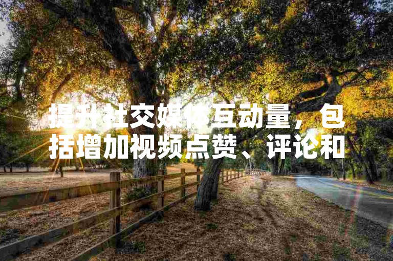 提升社交媒体互动量，包括增加视频点赞、评论和分享 - 专业的抖音快手推广服务。