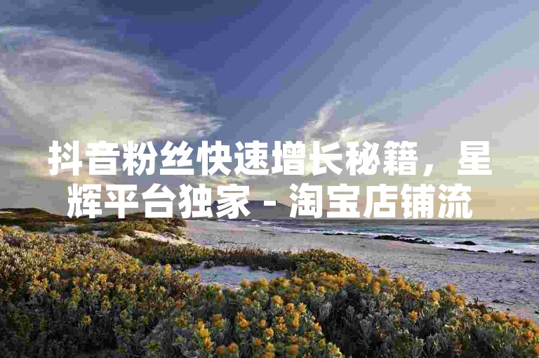 抖音粉丝快速增长秘籍，星辉平台独家 - 淘宝店铺流量提升软件免费试用 - 微信朋友圈点赞平台十元一万。