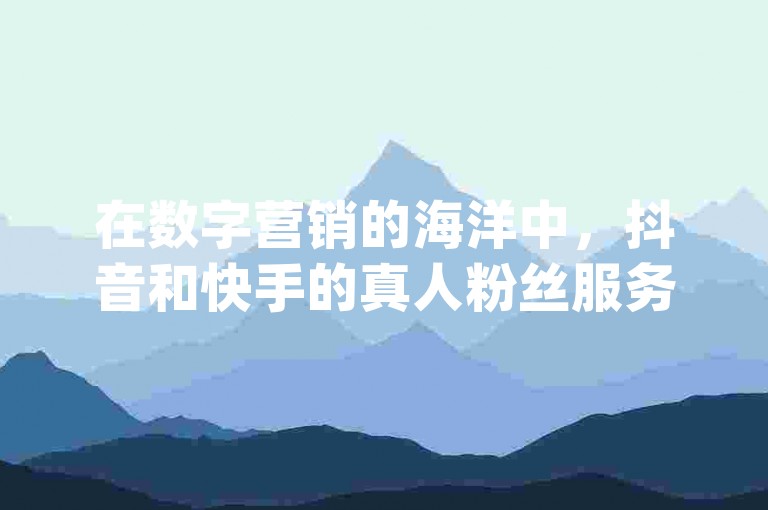 在数字营销的海洋中，抖音和快手的真人粉丝服务以及卡盟dy业务正以特价微利的方式吸引着众多用户。