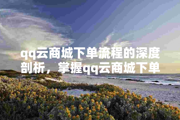 qq云商城下单流程的深度剖析，掌握qq云商城下单流程要点！2025必备