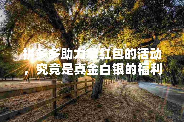 拼多多助力拿红包的活动，究竟是真金白银的福利，还是只是一场营销噱头？{pdd助力刷人}
