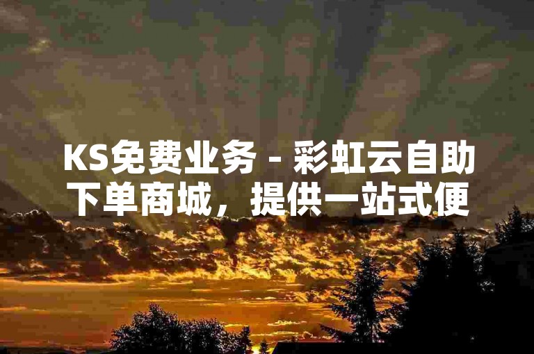 KS免费业务 - 彩虹云自助下单商城，提供一站式便捷服务体验。