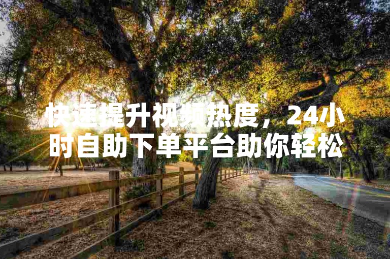 快速提升视频热度，24小时自助下单平台助你轻松获得1000真实粉丝。