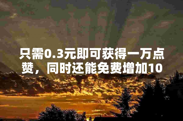 只需0.3元即可获得一万点赞，同时还能免费增加1000名访客至您的空间，并有机会领取一年的QQ超级会员服务，云小店提供全天候自助下单服务。
