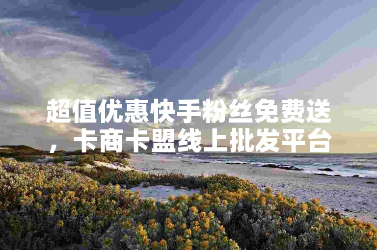 超值优惠快手粉丝免费送，卡商卡盟线上批发平台。