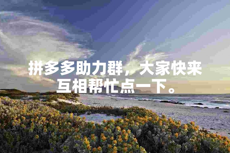 拼多多助力群，大家快来互相帮忙点一下。