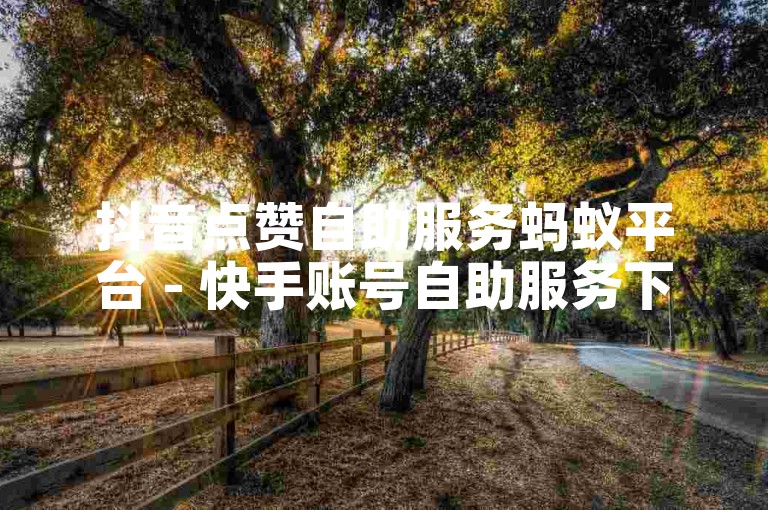 抖音点赞自助服务蚂蚁平台 - 快手账号自助服务下单平台。