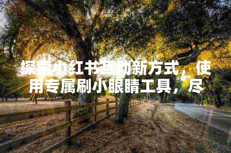 探索小红书互动新方式，使用专属刷小眼睛工具，尽在ks业务在线自助下单平台。