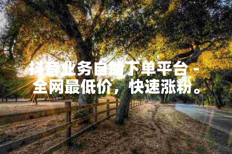 抖音业务自助下单平台 - 全网最低价，快速涨粉。