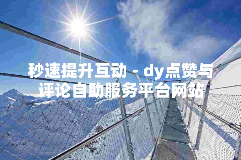 秒速提升互动 - dy点赞与评论自助服务平台网站