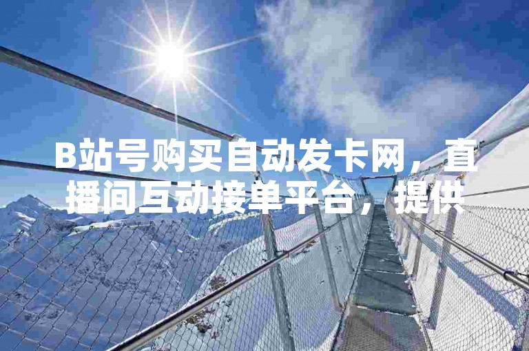 B站号购买自动发卡网，直播间互动接单平台，提供便捷的服务体验。