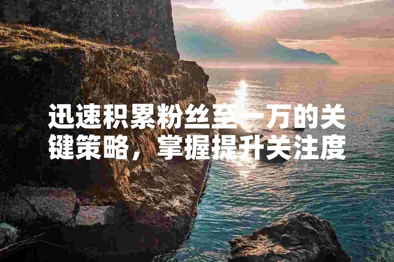 迅速积累粉丝至一万的关键策略，掌握提升关注度的实用技巧，为新晋创作者量身打造！