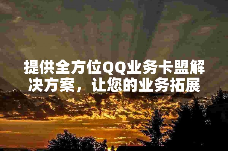 提供全方位QQ业务卡盟解决方案，让您的业务拓展更加顺畅无阻。