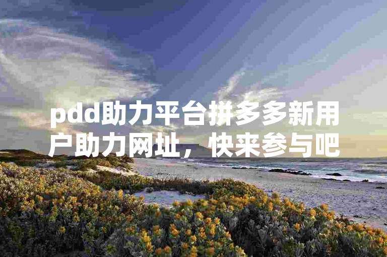 pdd助力平台拼多多新用户助力网址，快来参与吧！