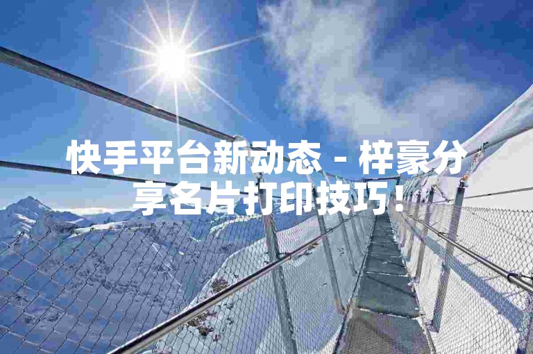 快手平台新动态 - 梓豪分享名片打印技巧！