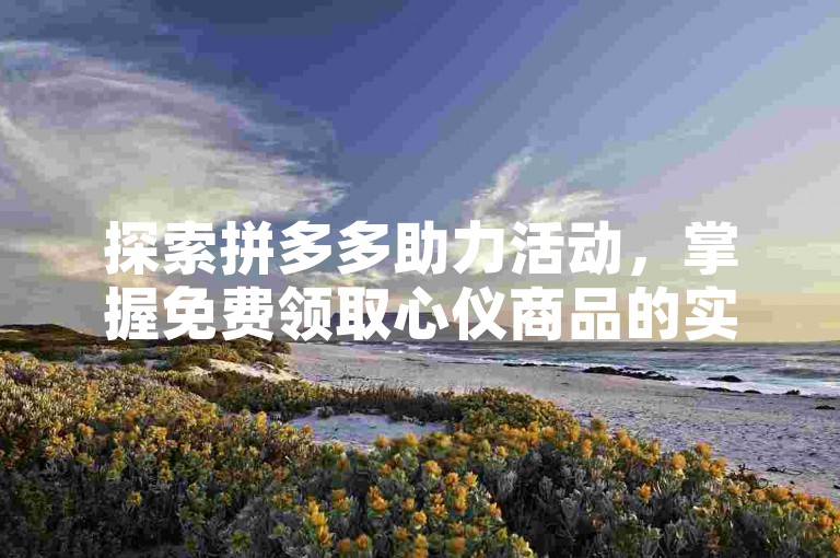 探索拼多多助力活动，掌握免费领取心仪商品的实用技巧与策略。