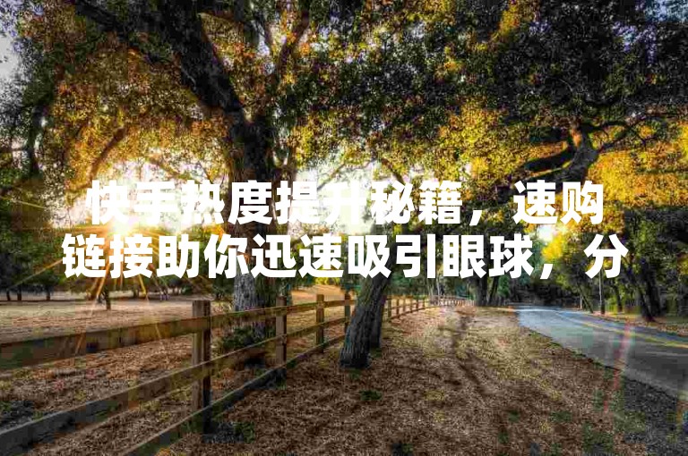 快手热度提升秘籍，速购链接助你迅速吸引眼球，分享链接不可或缺！新用户必读指南！