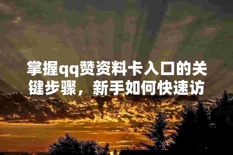 掌握qq赞资料卡入口的关键步骤，新手如何快速访问并积累点赞数？必知攻略！