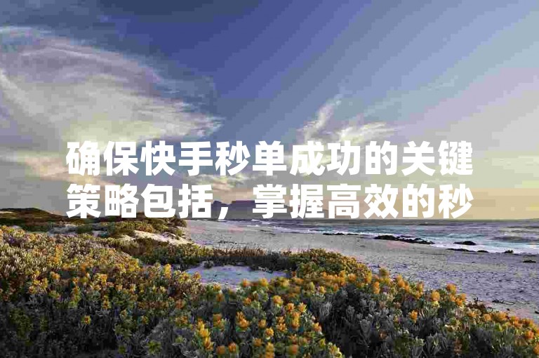 确保快手秒单成功的关键策略包括，掌握高效的秒单运营技巧，这对于新手来说是必不可少的！
