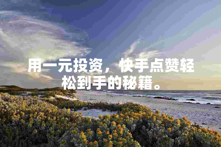 用一元投资，快手点赞轻松到手的秘籍。