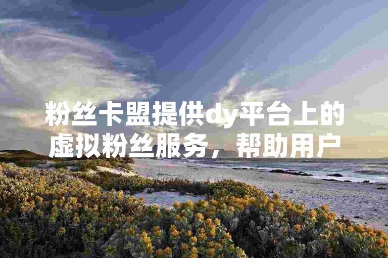粉丝卡盟提供dy平台上的虚拟粉丝服务，帮助用户快速增加关注者数量。