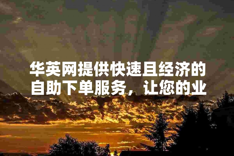 华英网提供快速且经济的自助下单服务，让您的业务瞬间获得关注。