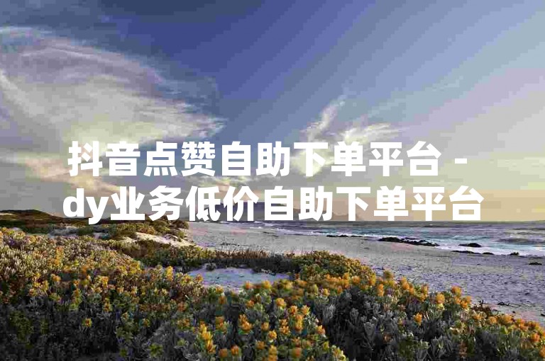 抖音点赞自助下单平台 - dy业务低价自助下单平台优惠