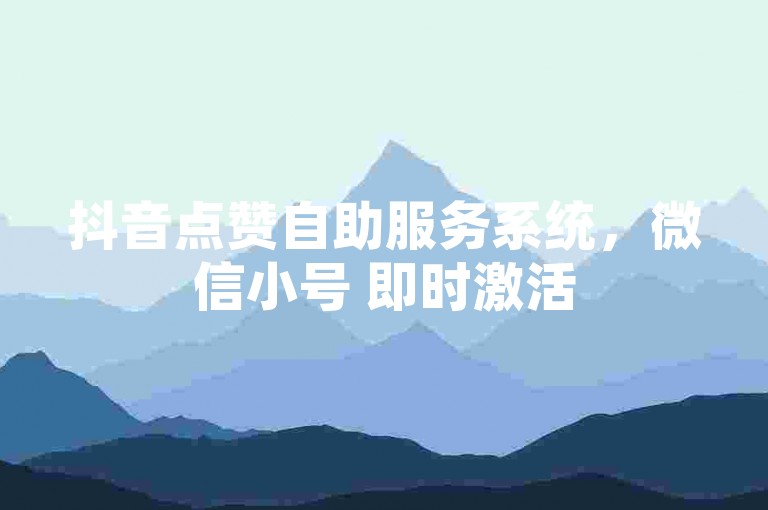 抖音点赞自助服务系统，微信小号 即时激活