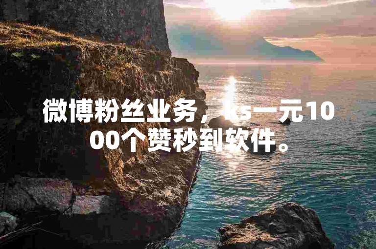 微博粉丝业务，ks一元1000个赞秒到软件。
