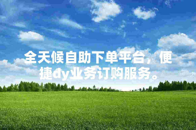 全天候自助下单平台，便捷dy业务订购服务。
