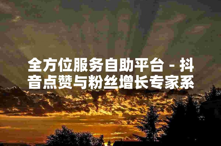 全方位服务自助平台 - 抖音点赞与粉丝增长专家系统。