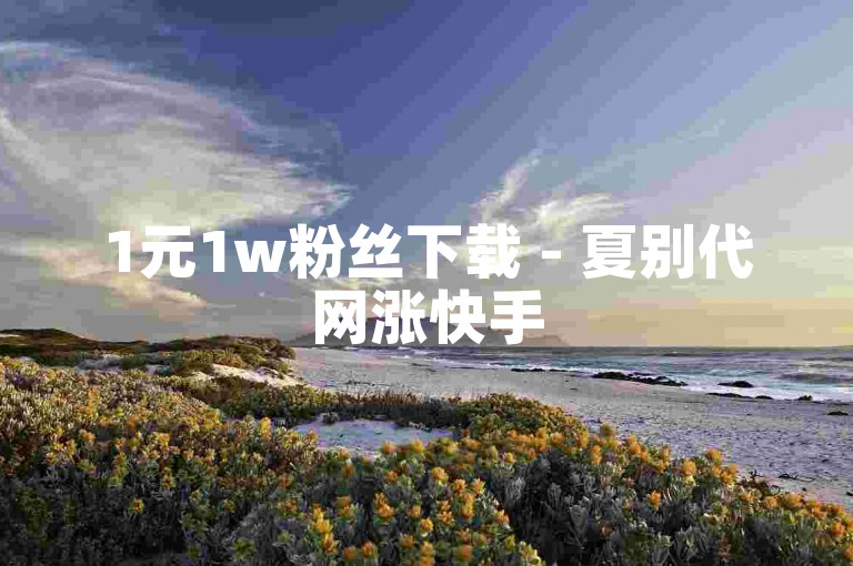 1元1w粉丝下载 - 夏别代网涨快手