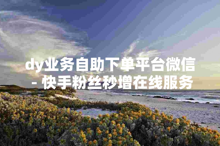 dy业务自助下单平台微信 - 快手粉丝秒增在线服务