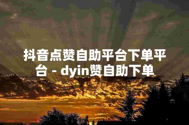 抖音点赞自助平台下单平台 - dyin赞自助下单