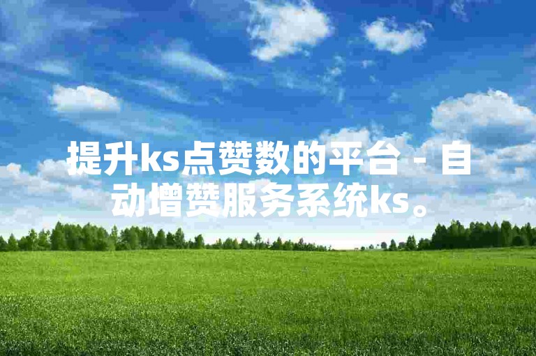 提升ks点赞数的平台 - 自动增赞服务系统ks。